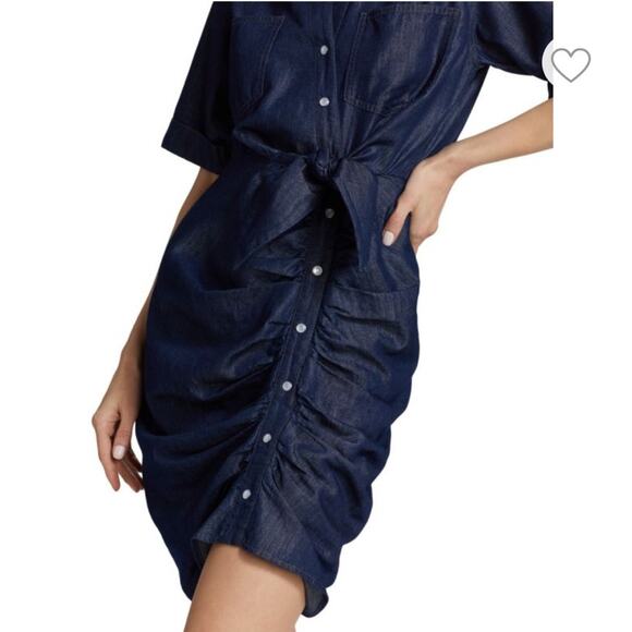 Veronica Beard Hensley Chambray Tie-Waist Shirtdress Size 2 - Picture 2 of 11